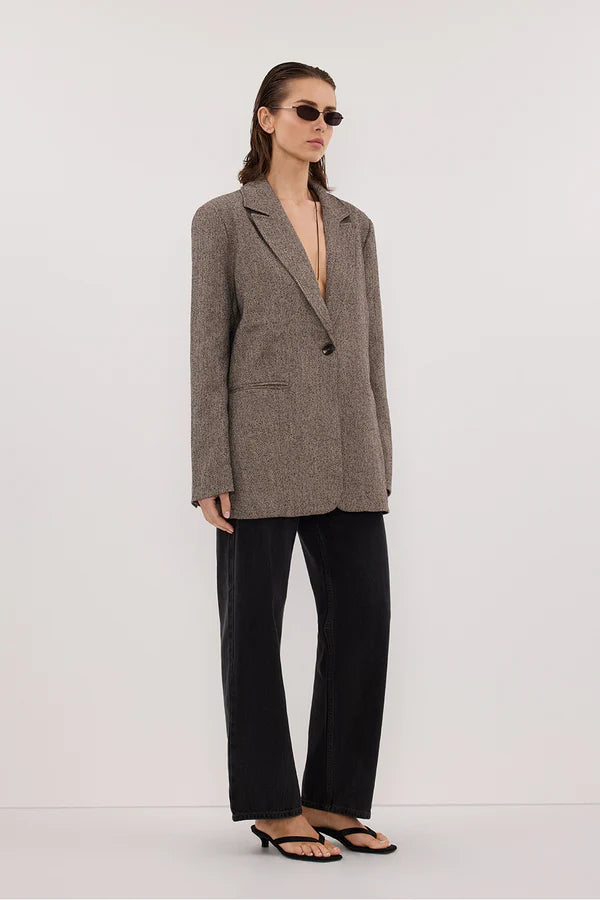 FRANKIE CHOC OVERSIZED TWEED BOYFRIEND BLAZER