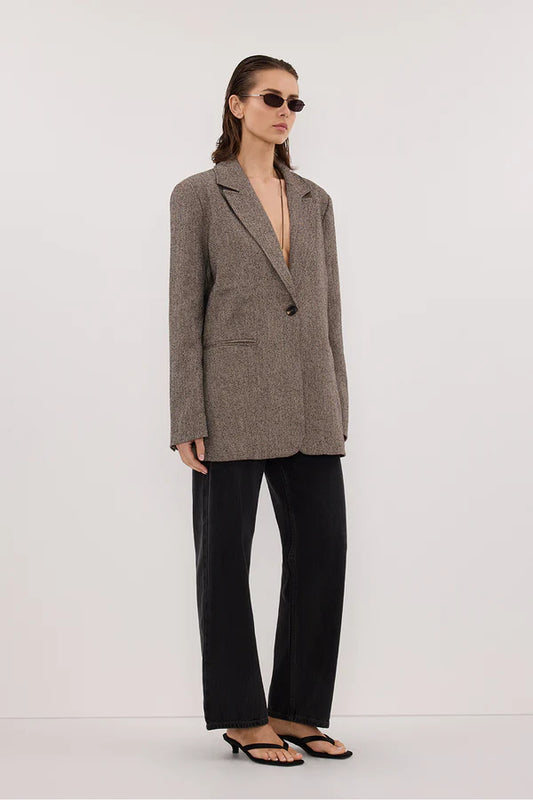 FRANKIE CHOC OVERSIZED TWEED BOYFRIEND BLAZER