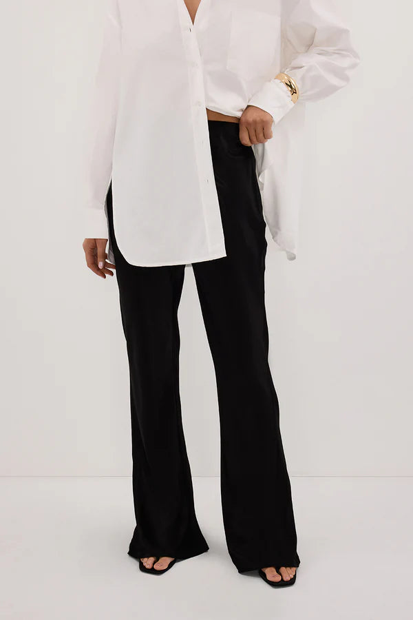 BLACK SATIN BIAS PANT