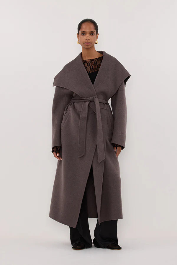 LUCIA TURKISH COFFEE OVERSIZED MARLE COAT